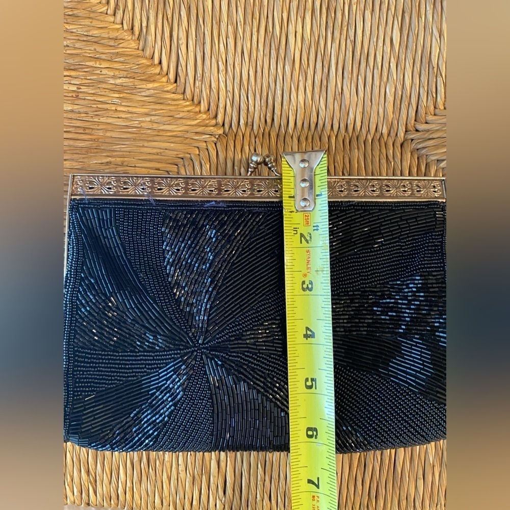 Vintage Handcrafted Walborg Beaded Black Clutch Purse - Picture 11 of 12